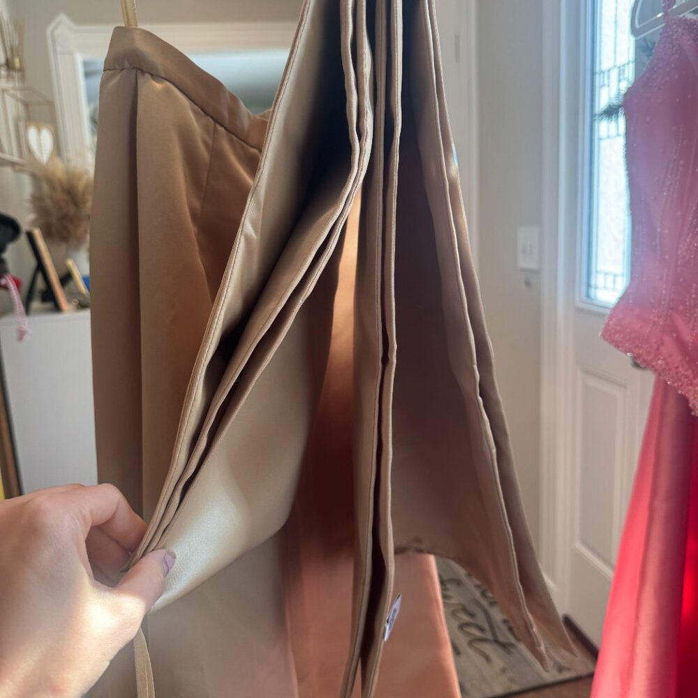 Tan 2 Piece Dress - Prom or Bridesmaid Dress Size 4 - Picture 3 of 6